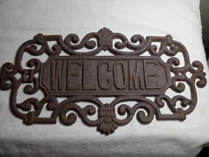 Heavy Cast Iron Welcome Sign - Picture 1 of 4