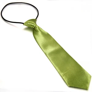 School Boys Toddlers Kids Children Baby Wedding Green Color Elastic Tie Necktie - Picture 1 of 5