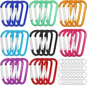 10x Carabiner Clips Snap Spring Clasp Hook Keyring Camping Small Karabiner - Picture 1 of 21