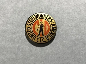 United Steelworkers of America C.L.C. Vintage Pinback Button Made in Canada RAR - Bild 1 von 5