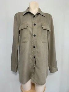 NEW ZARA WOMAN Beige SHIRT WITH POCKETS Long Sleeves Size XS #C1089 - Picture 1 of 6