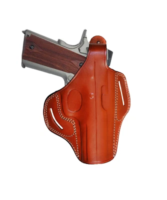 Leather Belt Holster Fits Kimber Micro 9, 1911 - Genuine Leather - Image 1 of 4