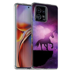 For Motorola (Edge,One 5G,Ace,UW,X40,30),Slim Cover,Unicorn Galaxy Print,USA - Picture 1 of 21