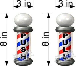 NEW GRAPHIC BARBER SALON PUSH PULL DOOR DIECUT STICKER / DECAL - Picture 1 of 2