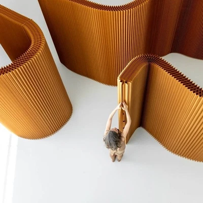 Molo Design natural paper accordion walls 8’ - Image 1 of 4