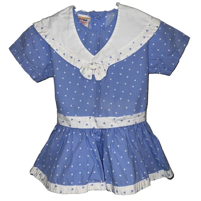 Vestido De Colección Años 90 Sweet Potatoes Niño Pequeño Blanco Azul Niñas ~ Talla 3T Foto 1 de 4