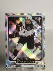2024-25 O-Pee-Chee Hockey Clayton Keller Premier Diamond Rainbow /75 - Imagen 1 de 3