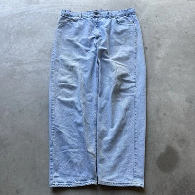Pantalones de Trabajo Vintage Levis Jeans Hombres 42x32 Sueltos Cónicos 550 Hechos en EE. UU. Pestaña Naranja Foto 1 de 4