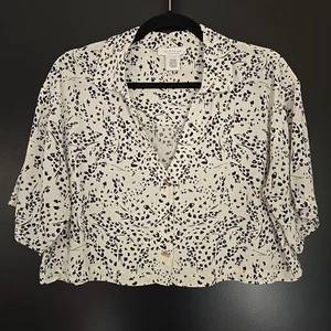Camicia Kirious Los Angeles donna L cropped con bottoni rayon lino stampa animalier - Foto 1 di 7