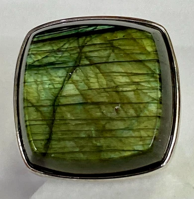 Anillo HSN Jay King Plata Esterlina Gris Labradorita Corte Cojín Talla 6 Foto 1 de 4