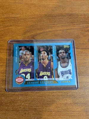2001-02 Topps - League Leaders Kobe Bryant, Shaquille O'Neal, Allen Iverson #215 - Image 1 of 2