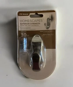Homescapes EZ Anchor Metal Wall Hook Hidden Fastening Chrome Finish #48111 NEW - Picture 1 of 6