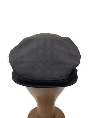 BURBERRY BLACK LABEL Hunting Cap, Free Size, Polyester, Black, Men's, BKC52-900- - Photo 1/4