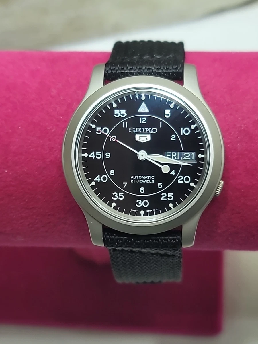 SEIKO field watch 5 Sports 7S26-02J0 Day Date Black Men's military