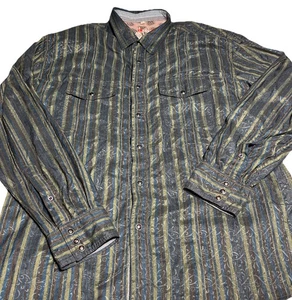 Vintage Scully Western Hemd Herren XL schwarz Perlen Druckknopf Cowboy Rodeo mehrfarbig - Bild 1 von 10