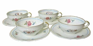 LIMOGES Charles Ahrenfeldt Deauville Blume TASSE / UNTERTASSE 4er Set Frankreich - Bild 1 von 6