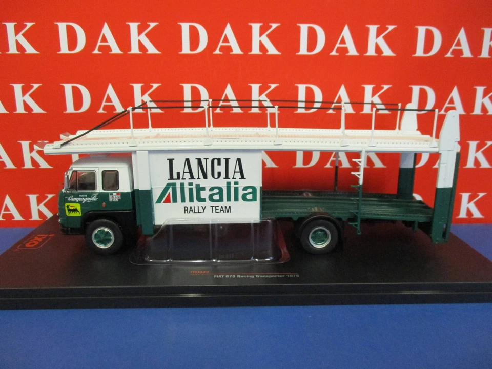 1 43 IXO Fiat 673 Truck Car Transporter Team Lancia Alitalia Rally 1976 TRU038