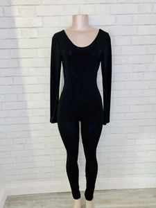 New Black Onepiece Long Sleeve Unitard Leotard Catsuit Bodysuit Jumpsuit Medium - Picture 1 of 4