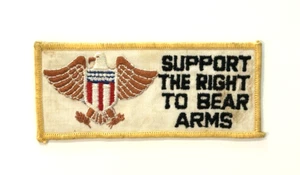 Vintage SUPPORT THE RIGHT TO BEAR ARMS Adler Schild bestickt Aufnäher Patch - Bild 1 von 3