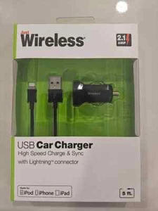 5ft Just Wireless USB Car Charger with Connector for iPod/iPhone/iPad - Picture 1 of 2
