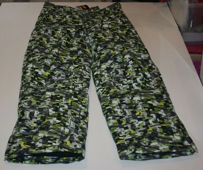 New LL Bean Boys Snow Pants 14 Year Glacier Summit Ink Black Geo Ski Pant  - Image 1 of 3
