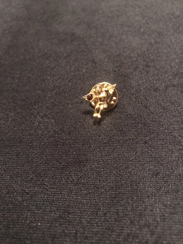 Angel gold tone ruby stone color tie tack - Image 1 of 1