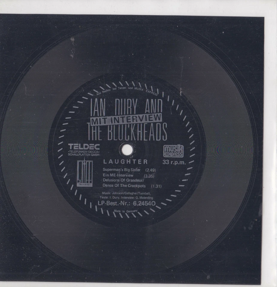Ian Dury And The Blockheads -Laughter- 7" 45 Flexi-disc, Promo 1981 - Bild 1 von 1