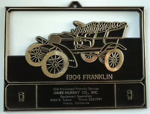 Soporte de calendario publicitario Franklin 1904 vintage marco superior negro dorado - Imagen 1 de 6