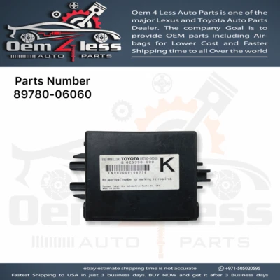 Toyota Immobilizer Computer Module OEM 89780-06060 - Image 1 of 4
