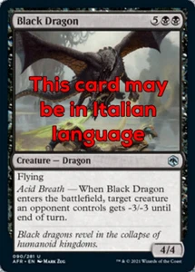 MTG BLACK DRAGON FOIL EXC - DRAGO NERO - AFR - MAGIC - Foto 1 di 1