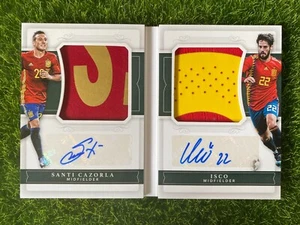 2018 National Treasures SANTI CAZORLA ISCO Dual Name Patch Auto GOLD #4/10 Spain - Picture 1 of 2