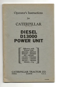 1940s Operator’s Instructions Manual-Caterpillar Diesel D13000 Power Unit - Picture 1 of 6