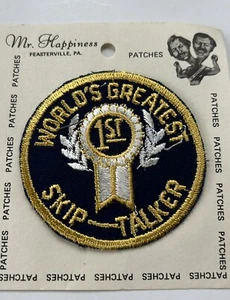 Vintage CB Radio bestickter Patch Welten größter Skip Talker Mr. Happiness Neu - Bild 1 von 1
