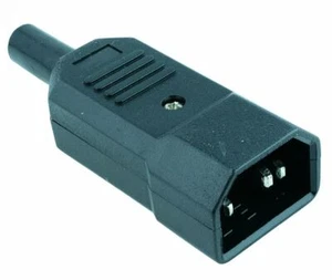 10 x IEC Straight Male Inline Plug Connector Rewireable Kettle Lead Cable C14 - Picture 1 of 1
