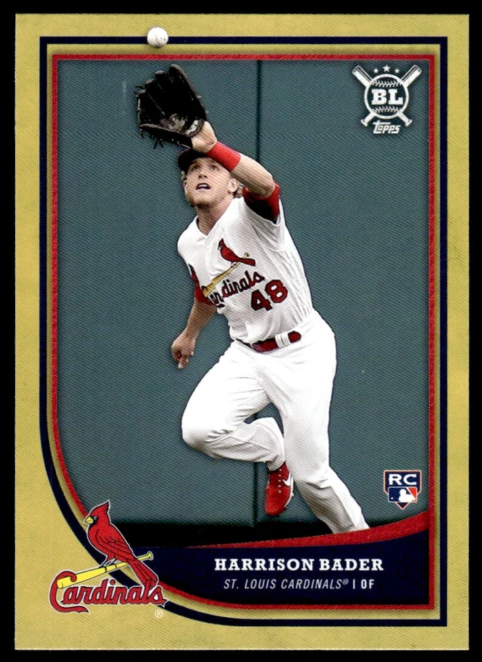 2018 Topps Big League GOLD Harrison Bader Rookie St. Louis Cardinals #373 R31 - Image 1 of 2