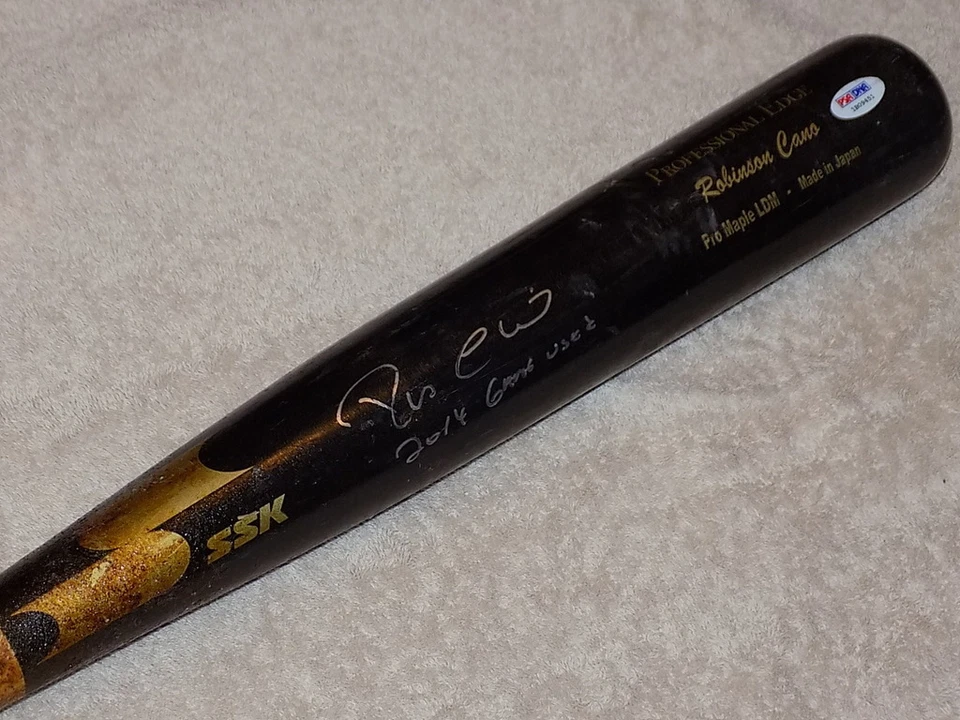Robinson Cano Maple SSK Juego Usado Firmado Bate 2014 Seattle Mariners PSA ADN GU 9 Foto 1 de 1