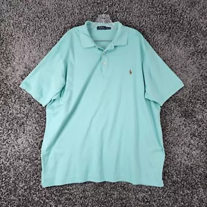 Polo Ralph Lauren Mens Blue Teal Short Sleeve Soft Polo Size 2XLT - Picture 1 of 6