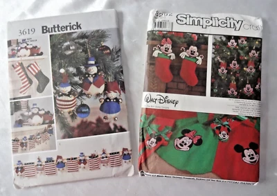 Christmas Crafting Patterns Simplicity 8292 Butterick 3619 UNCUT Variety - Image 1 of 4