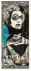 Death NYC ltd signed art bank note real USD DOLLAR $1 Supermodel Cindy Crawford  - Picture 1 of 3