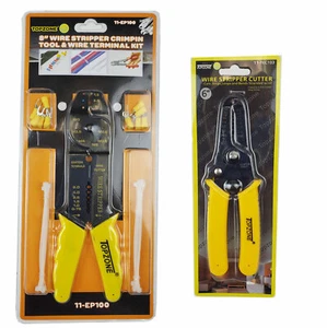 6" & 8" Wire Stripper Crimpin Tool & Wire Terminal Kit Set - Picture 1 of 5