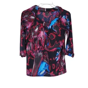 Daisy Fuentes mehrfarbiger 3/4-Ärmel Pullover Bluse Elasthan-Mischung Medium - Bild 1 von 4