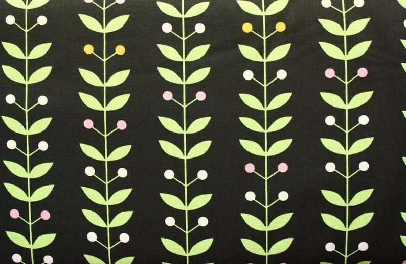 Erinn Kennedy for Andover, Painted Posies on Black  (EOB 17x44")RARE-OOP - Image 1 of 1