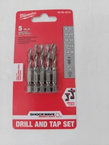 NEW Milwaukee Shockwave Impact Drill and Tap Bit (5 Piece) 48-89-4874 - Picture 1 of 3