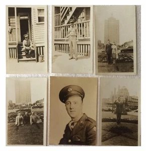 Early WWII Real Photos Soldiers Uniforms Family Atlantic City - Picture 1 of 2
