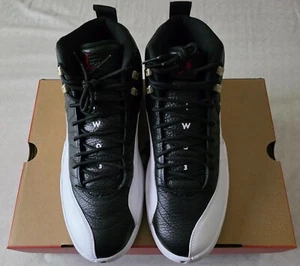 NEW NIKE AIR Jordan 12 Retro Playoff Black White Leather (CT8013-006) SIZE 10.5 - Picture 1 of 7