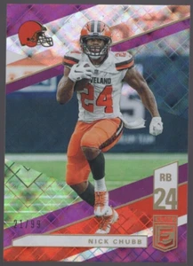 2019 Nick Chubb Donruss Elite Football Purple Refractor Cleveland Browns /99 - Picture 1 of 4