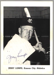 1958-65 Jay Publishing Photo JERRY LUMPE-Kansas City Athletics - AUTOGRAPHED - Picture 1 of 1