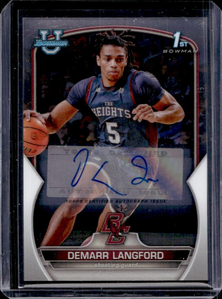 2022-23 Bowman Chrome U Demarr Langford Prospect Auto #53 Eagles - Image 1 of 2