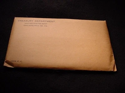 1955 UNOPENED US SILVER PROOF SET 90% SILVER COINS--ORIGINAL PACKAGING!     #115 - Image 1 of 4