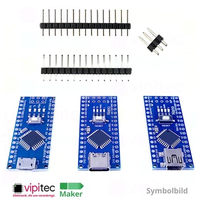 Nano 3.0 Board für Arduino | USB-C Micro-USB Mini-USB | ATmega328 v3.0 Modul - Bild 1 von 2